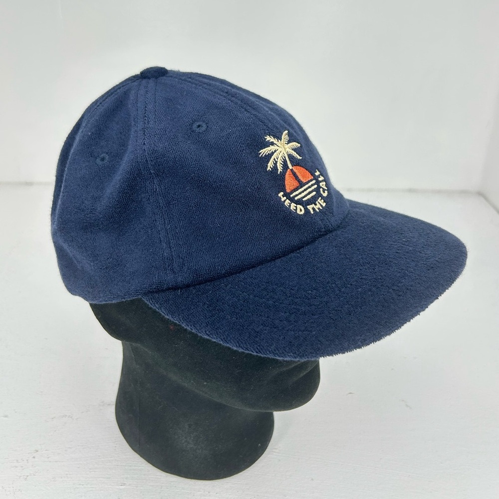 Howler Brothers NWT StrapBack Hat Sunset Palm Navy Blue‎ Terry Cloth Beach NEW - Picture 9 of 12